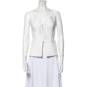 NICHOLAS Off-white V-Neck Sleeveless Blouse US 6